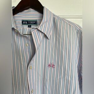 Mens La Martina Button Down Shirt XL Bueno Aires‎ Striped Extra Large 19/42